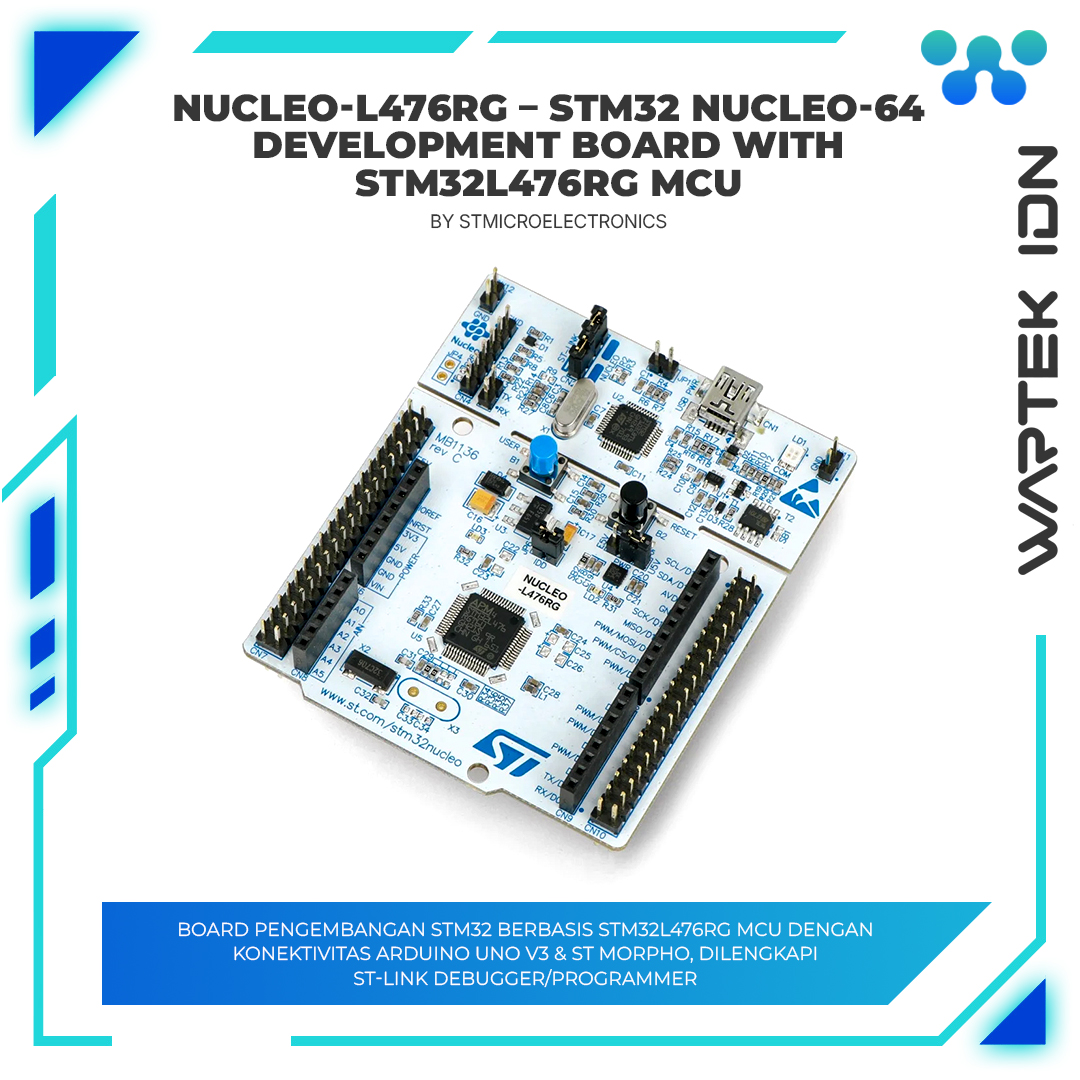 STM32 Nucleo-64 development board with STM32L476RG MCU, supports Arduino and ST morpho connectivity by STMicroelectronics
